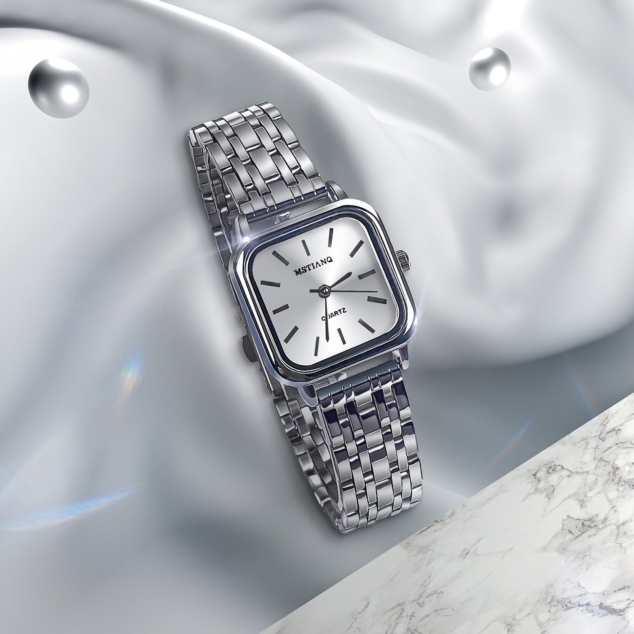 Luxury Watch For Women Fashion Stainless Steel Band Square Watch Elegant Waterproof Ladies Quartz Watch Reloj